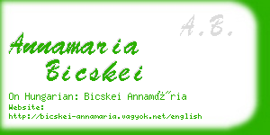 annamaria bicskei business card